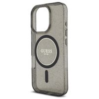Guess MagSafe IML Glitter Case mit Beads Strap Apple iPhone 16 Pro - Schwarz