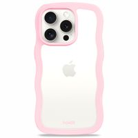 Holdit Wavy Case für das iPhone 15 Pro Max - Pink / Transparent