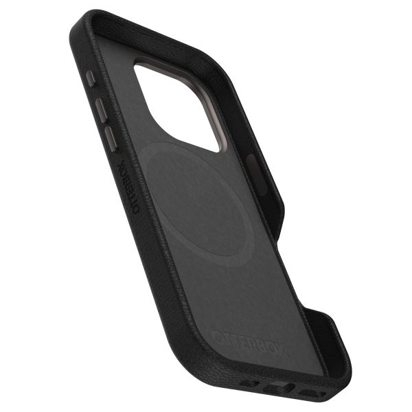 OtterBox Symmetry Cactus Leder Back Cover MagSafe für das iPhone 16 pro - Noir Ash