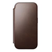 Nomad Modern Horween Leather Folio Bookcase mit MagSafe Apple iPhone 17 Pro - Rustic Brown