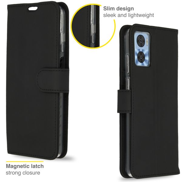 Accezz Wallet TPU Klapphülle für das Motorola Moto E22 - Schwarz