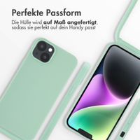 imoshion Silikonhülle mit Band für das Apple iPhone 14 Plus - Mintgrün