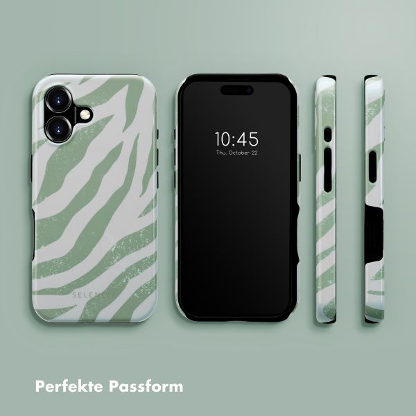 Selencia Vivid Rückabdeckung mit MagSafe iPhone 16 - Colorful Zebra Sage Green