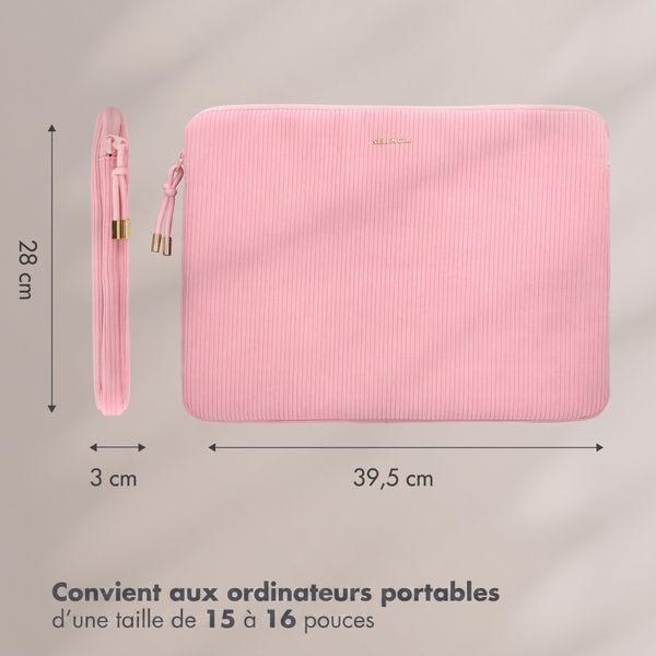 Selencia Cord Laptop Hülle 15-16 Zoll - Laptop Sleeve - Soft Blush