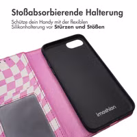 imoshion Design Klapphülle iPhone SE (2022 / 2020) / 8 / 7 / 6(s) - Retro Pink