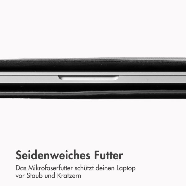Accezz Leather Laptop Hülle Apple MacBook 14 Zoll - Laptop Sleeve - Schwarz