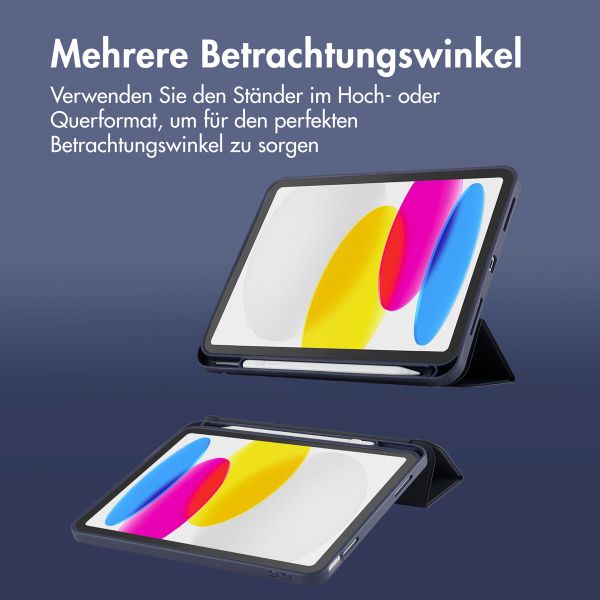 Accezz Smarte Klapphülle aus Silikon Apple iPad 11 (2025) 11 Zoll A16 / iPad 10 (2022) 10.9 Zoll - Dunkelblau