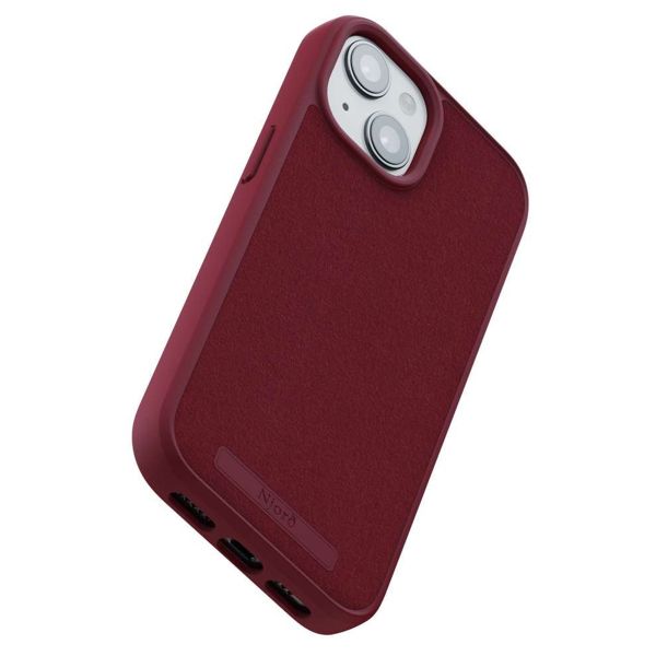 Njorð Collections Wildleder Comfort+ Case MagSafe für das iPhone 15 - Red