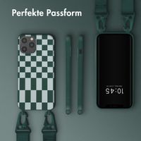 Selencia SilikonHülle design mit abnehmbarem Band Apple iPhone 12 Pro Max - Irregular Check Green