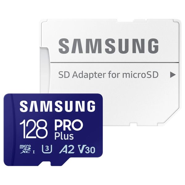 Samsung PRO Plus microSD 2023 - 128GB - Inklusive SD-Adapter - UHS-I/U3/Full HD/4K UHD