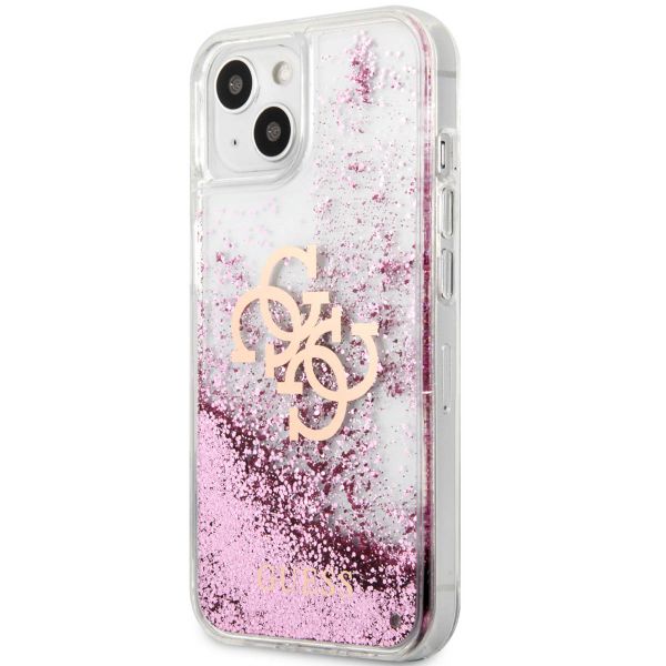 Guess 4G Logo Liquid Glitter Back Cover für das iPhone 13 - Pink