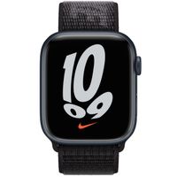 Apple Nike Sport Loop Armband fur das Apple Watch Series 1 bis 9 SE 38 40 41 mm Series 10 42 mm Black Handyhuellen