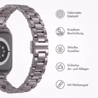 Selencia Slim Stahlgliederarmband für das  Apple Watch Series 1 t/m 9 / SE (38/40/41 mm) | Series 10 / 11 (42 mm) - Silber