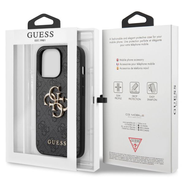Guess 4G Metal Logo Back Cover Apple iPhone 13 Pro - Grau