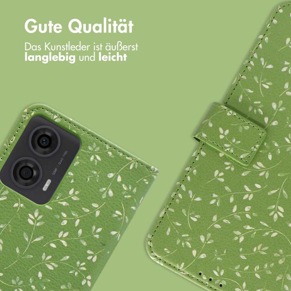 imoshion Design Klapphülle Motorola Moto G24 Power - Green Flowers