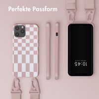 Selencia SilikonHülle design mit abnehmbarem Band Apple iPhone 12 Pro Max - Irregular Check Sand Pink