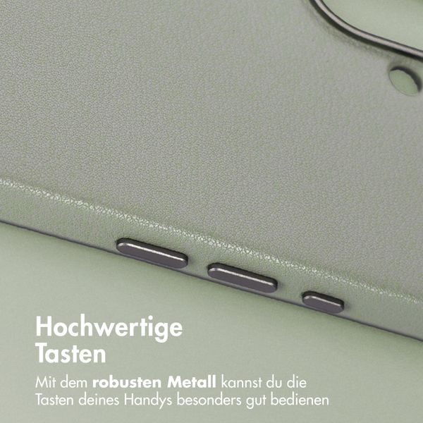 Accezz MagSafe Leather Backcover Apple iPhone 16 - Light Grey