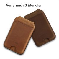 Accezz Vintage Leder MagSafe Kartenhalter mit Ständer - Tobacco Cognac