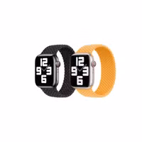 Apple 2 Pack Geflochtenes Solo Loop für Apple Watch | 38/40/41/42 mm - Größe 6 - Black Unity/ Maize