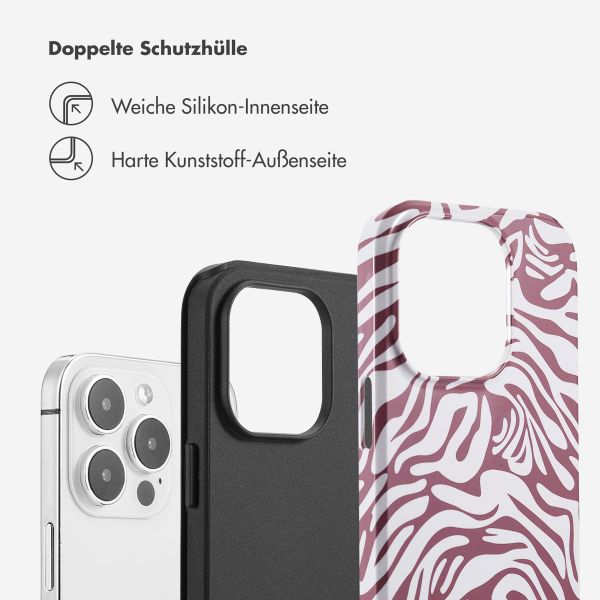 Selencia Vivid Tough Back Cover für das iPhone 14 Pro - Trippy Swirl Dark Rose