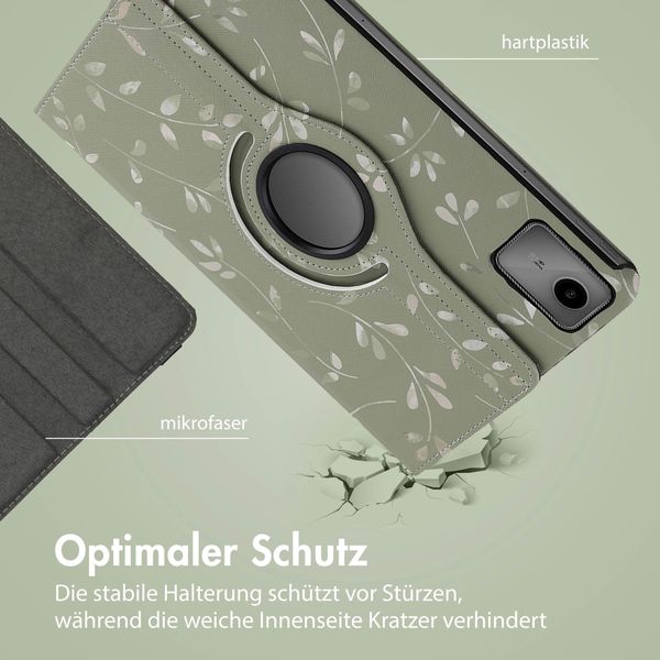 imoshion 360° drehbare Design Klapphülle für das Lenovo Tab M11 - Green Flowers