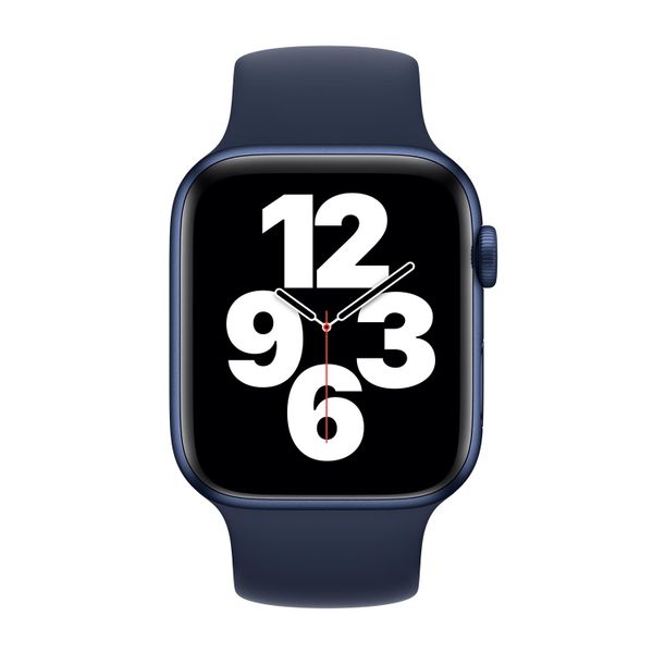 Apple Silikon Solo Loop für  Apple Watch Series 1 - 9 / SE (38/40/41 mm) | Series 10 / 11 (42 mm) - Größe 8 - Deep Navy