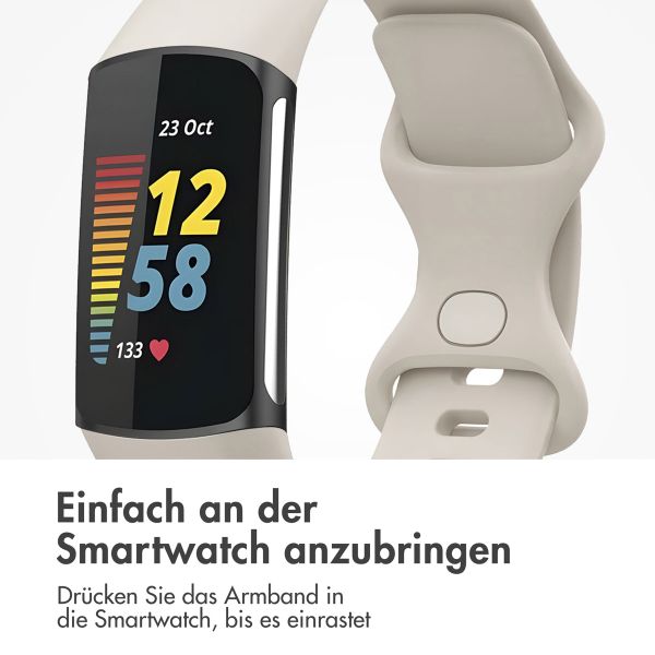 imoshion Silikonband für das  Fitbit Charge 5 / 6 - L - Beige