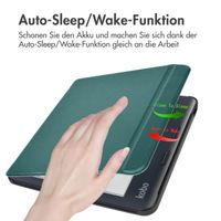 imoshion Slim Hard Case Sleepcover mit Stand für das Kobo Libra Colour - Dunkelgrün