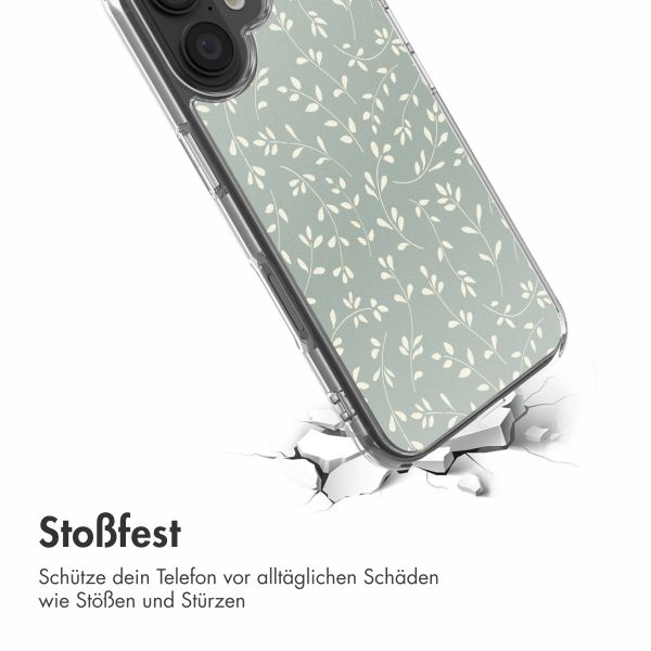 imoshion Design Hülle Apple iPhone 16 - Smoke Green Flowers