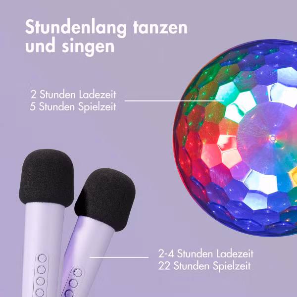 imoshion Sing & Shine Karaoke-Set - Lautsprecher und 2 Mikrofone - Lavender Lilac