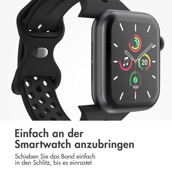 imoshion Sportarmband⁺ für die Apple Watch Series 1 bis 9 / SE (38/40/41 mm) | Series 10 (42 mm) - Größe M/L - Schwarz