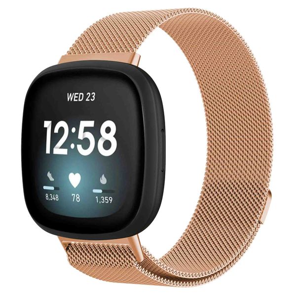 imoshion Mailändische Magnetarmband für das Fitbit Versa 3 - Größe S - Rose Gold