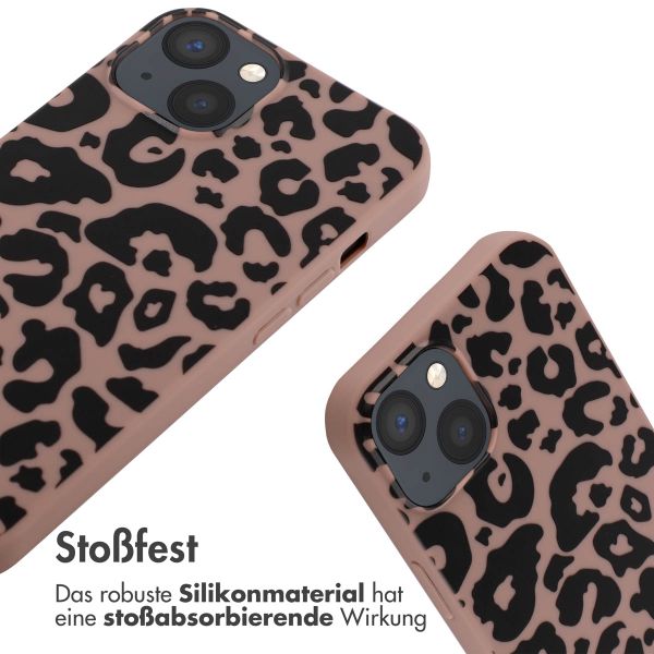 imoshion Silikonhülle design mit Band für das iPhone 13 - Animal Pink