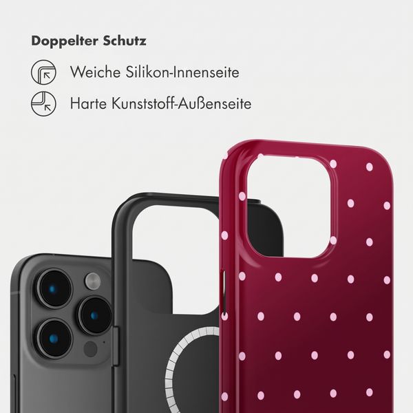 Selencia Vivid Rückabdeckung mit MagSafe Apple iPhone 15 Pro - Happy Dots Burgundy