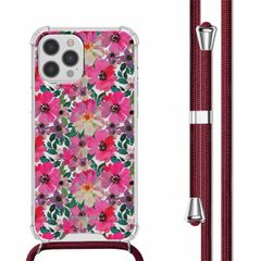 imoshion Design Hülle mit Band Apple iPhone 12 (Pro) - Flower Water