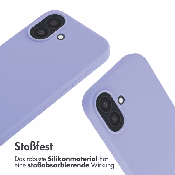 imoshion Silikonhülle mit Band für das Apple iPhone 16 - Violett
