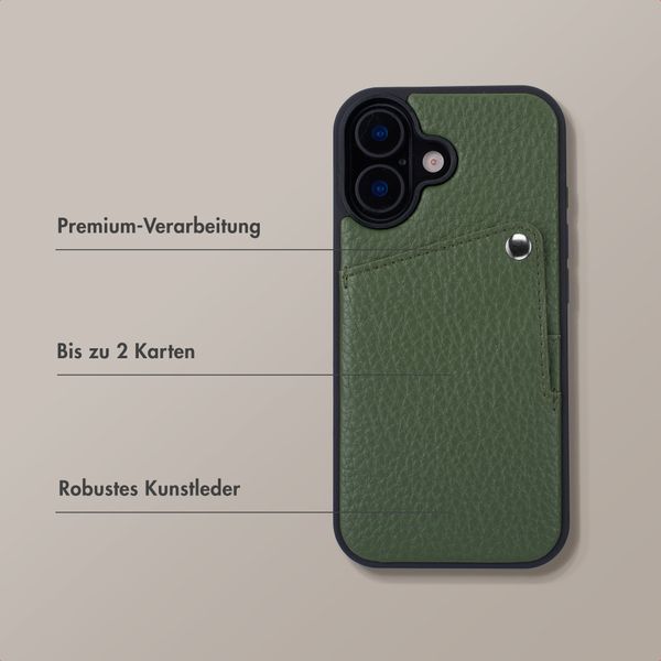 Selencia Riva Back Cover mit Kartenfach Apple iPhone 16 - Sage Green