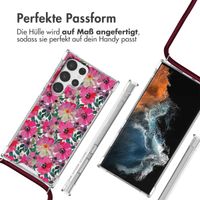 imoshion Design Hülle mit Band für das Samsung Galaxy S22 Ultra - Flower Water