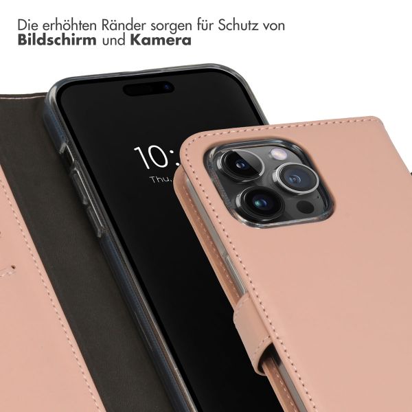 Selencia Echtleder Klapphülle für das iPhone 15 Pro Max - Dusty Pink