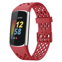 imoshion Silikon Sportarmband mit Löchern für die Fitbit Charge 5 / Charge 6 - Rot