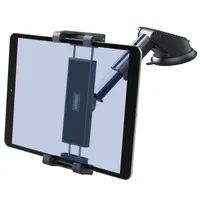 Accezz Tablet halterung Auto - Armaturenbrett und Windschutzscheibe - Verstellbar - Universal - Schwarz