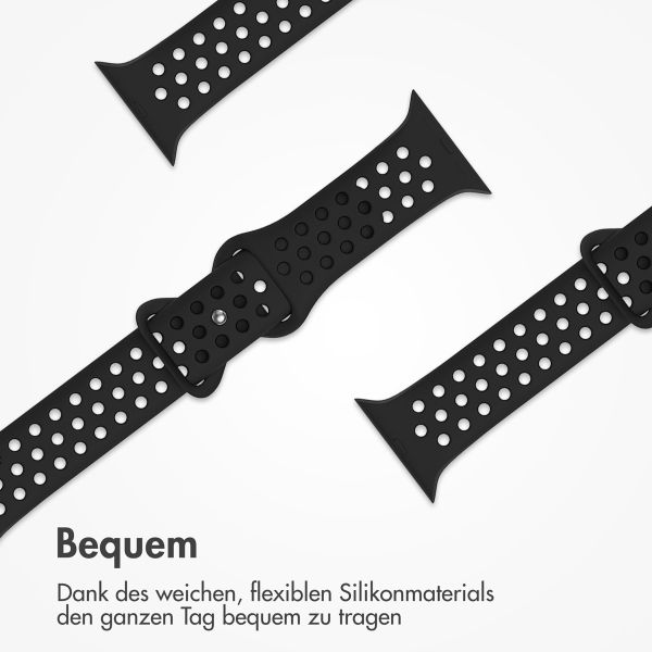 imoshion Sportarmband⁺ für das Apple Watch Series 1 bis 11 / SE / Ultra (44/45/46/49 mm) - Größe M/L - Schwarz