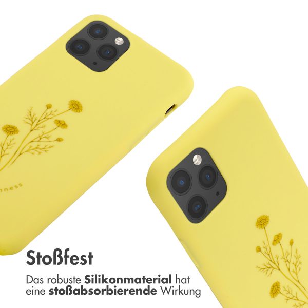 imoshion Silikonhülle design mit Band für das iPhone 11 Pro - Flower Yellow