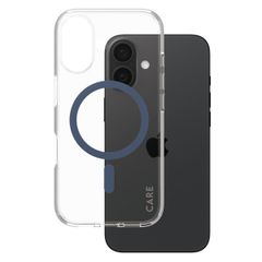 CARE by PanzerGlass Urban Combat Case MagSafe für das iPhone 16 - Transparent / Blau