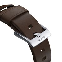 Nomad Modernes Lederarmband für das  Apple Watch Series 1 t/m 11 / SE / Ultra (44/45/46/49 mm) - Brown / Silver
