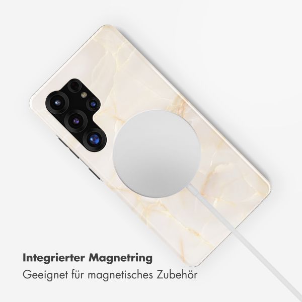 Selencia Vivid Rückabdeckung mit MagSafe Samsung Galaxy S25 Ultra - Golden Beige Marble