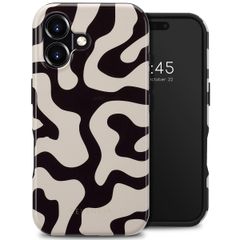 Selencia Vivid Tough Back Cover MagSafe für das iPhone 16 - Art Wave Black