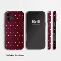 Selencia Vivid Back Cover Apple iPhone 16 - Happy Dots Burgundy