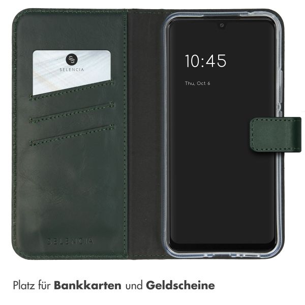 Selencia Echtleder Klapphülle Samsung Galaxy A34 (5G) - Grün