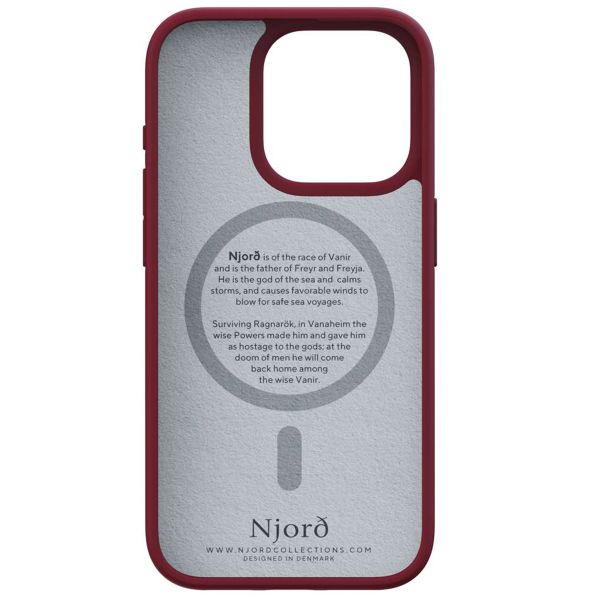 Njorð Collections Wildleder Comfort+ Case MagSafe für das iPhone 15 Pro - Red